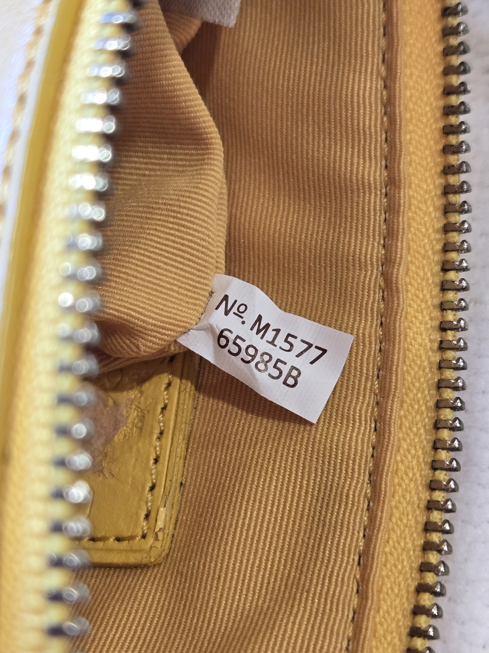 Coach Yellow Leather Wristlet Clutch with Logo Tag - Picture 9 of 13